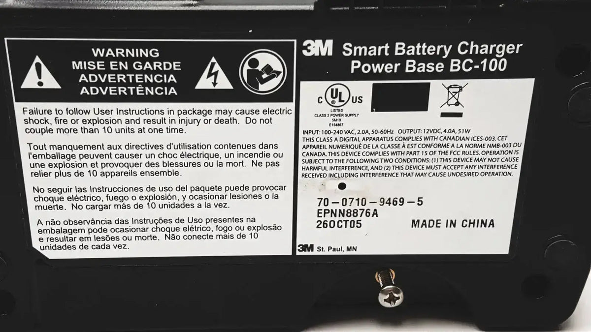 3M BC-100 Smart Battery Charger Power Base BC-210 Battery Charger Base, second-hand product photo 10
