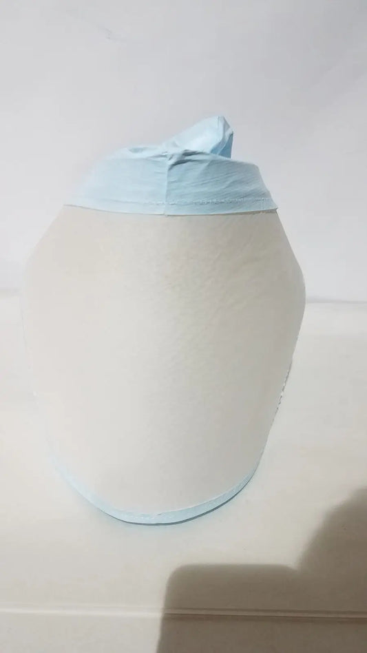 3m be-12lb blue respirator headcover with light blue and white fabric cover and soft rounded shape for papr systems