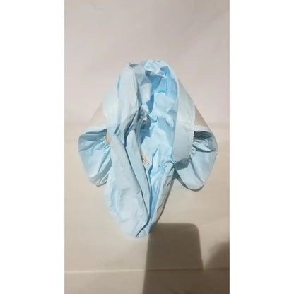 Light blue crinkled plastic raincoat with elasticated cuffs and zipper closure for 3m be-12lb blue respirator headcover