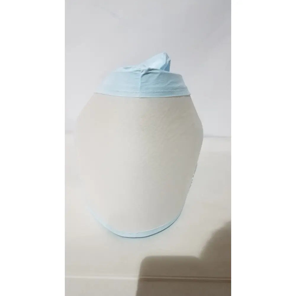 3m be-12lb blue respirator headcover with light blue and white fabric cover and soft rounded shape for papr systems