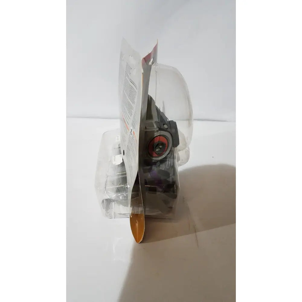 Medium 3m half face reusable respirator with valved black and red lens in clear plastic packaging
