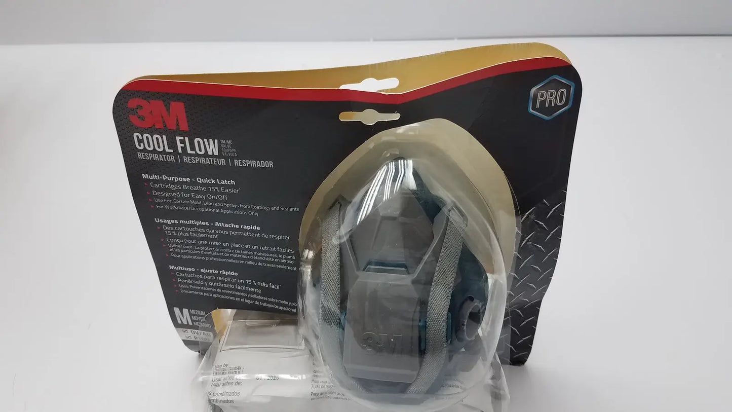 3M Mask Cool Flow Valve Respirator Filtration Efficiency Pro Respirator Mask, second-hand product photo 1