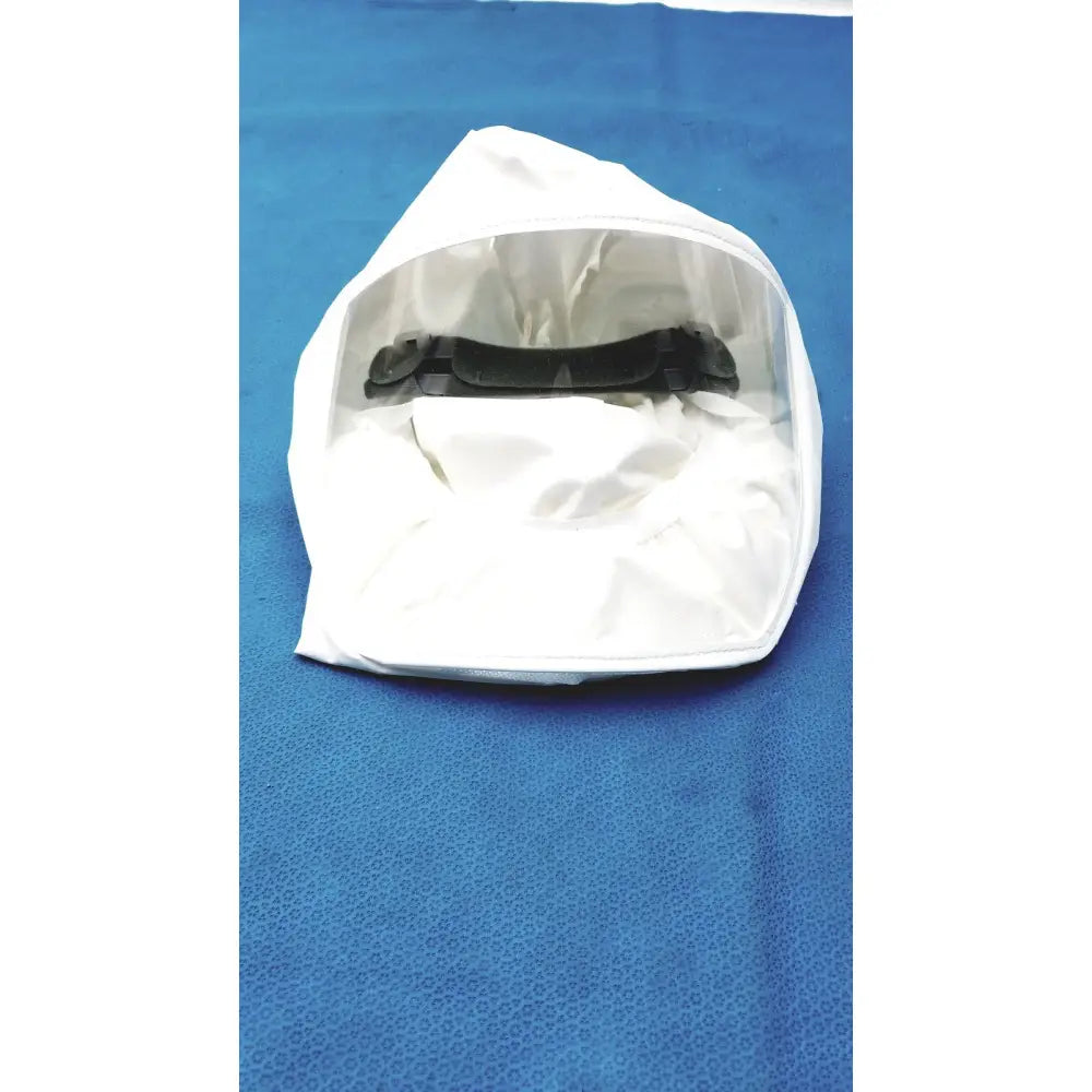White protective face shield with black adjustable headband for 3m s-533s high durability hood small medium