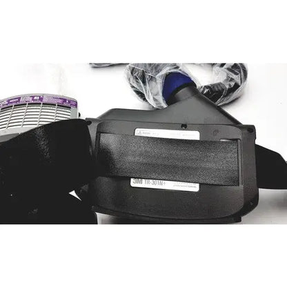 Black 3m tr-301a+ respirator mask with blue tr-3712n replacement filter cartridge for versaflo tr-300 use