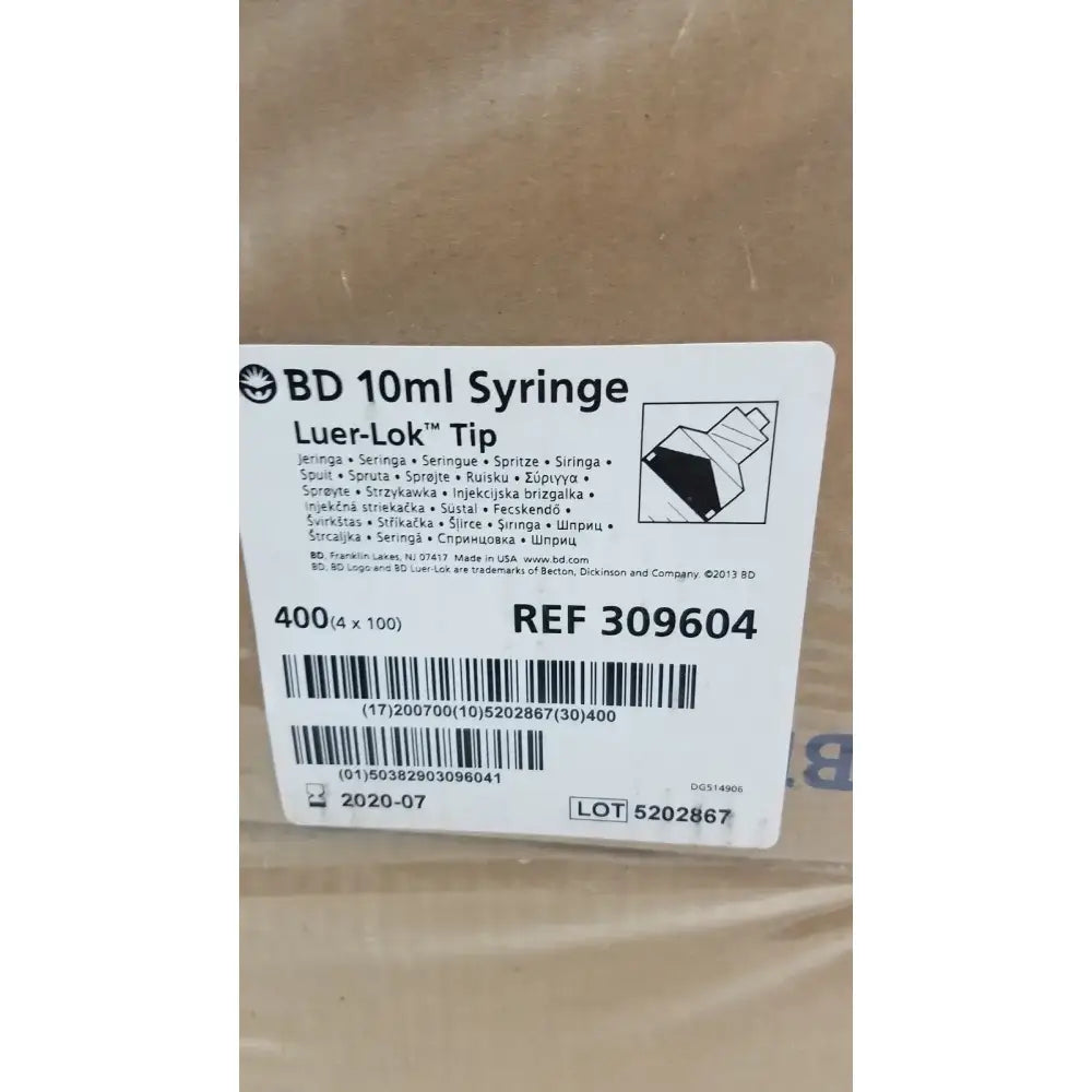 BD 400 (4x100) Piece BD 10ml Syriinge Luer Lok Tip Ref 309604 Syringes, second-hand product photo 8