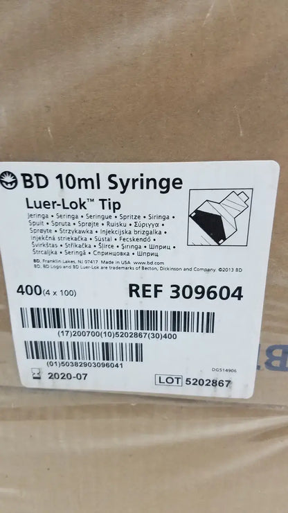 BD 400 (4x100) Piece BD 10ml Syriinge Luer Lok Tip Ref 309604 Syringes, second-hand product photo 8