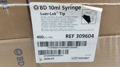 BD 400 (4x100) Piece BD 10ml Syriinge Luer Lok Tip Ref 309604 Syringes, new product photo 2