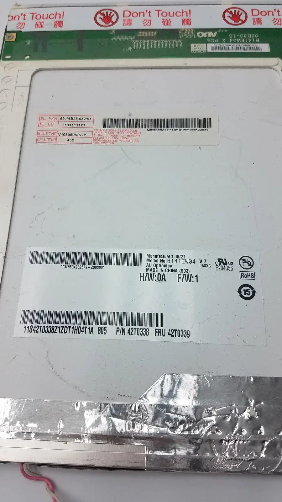 Generic 42T0595 B141EW04 V.7 14.1” WXGA LCD Screen for Lenovo ThinkPad T400 R400 Laptop LCD Screen, as-is (for parts) product photo 5