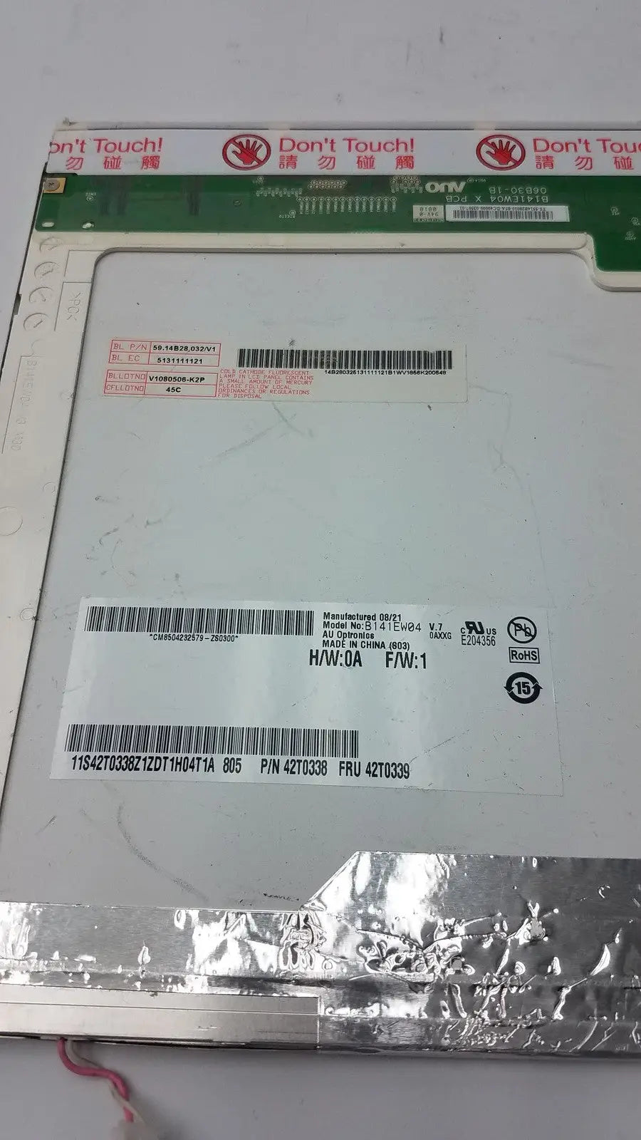 Generic 42T0595 B141EW04 V.7 14.1” WXGA LCD Screen for Lenovo ThinkPad T400 R400 Laptop LCD Screen, as-is (for parts) product photo 6