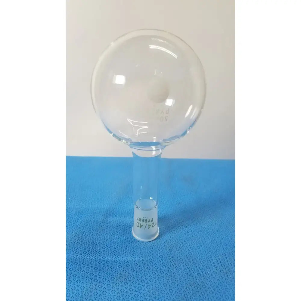 PYREX 500ml Corning PYREX Flat Bottom Boiling Flask – Single Neck 24/40 Boiling Flask, second-hand product photo 1