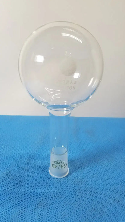 PYREX 500ml Corning PYREX Flat Bottom Boiling Flask – Single Neck 24/40 Boiling Flask, second-hand product photo 1