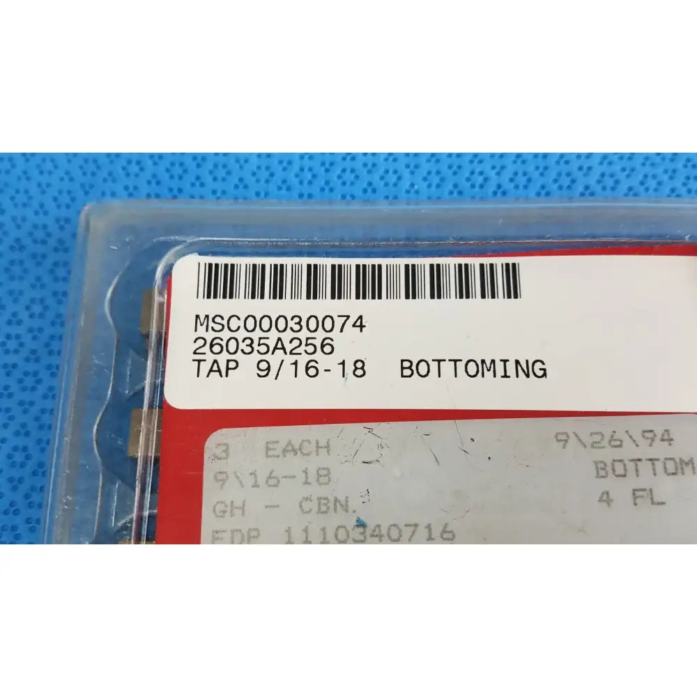 Reuse Medical 9/16"-18 Bottoming Tap Set – 3-Piece High-Speed Steel (HSS) Thread Cutting Taps Hand Taps, second-hand product photo 1