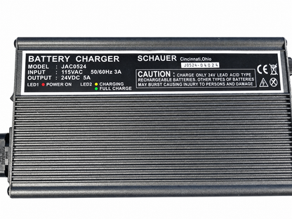 Schauer JAC0524 Battery Charger With XLR Connector 24V DC 5A 50/60Hz