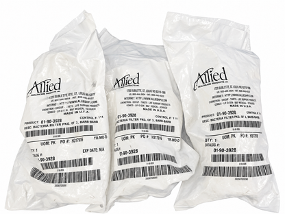 Lot of 3 Allied HealthCare 01-90-3928 Hydrophobic Bacteria Filters