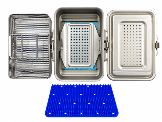 V.Mueller Genesis Sterilization Container With Basket & Silicone Mat