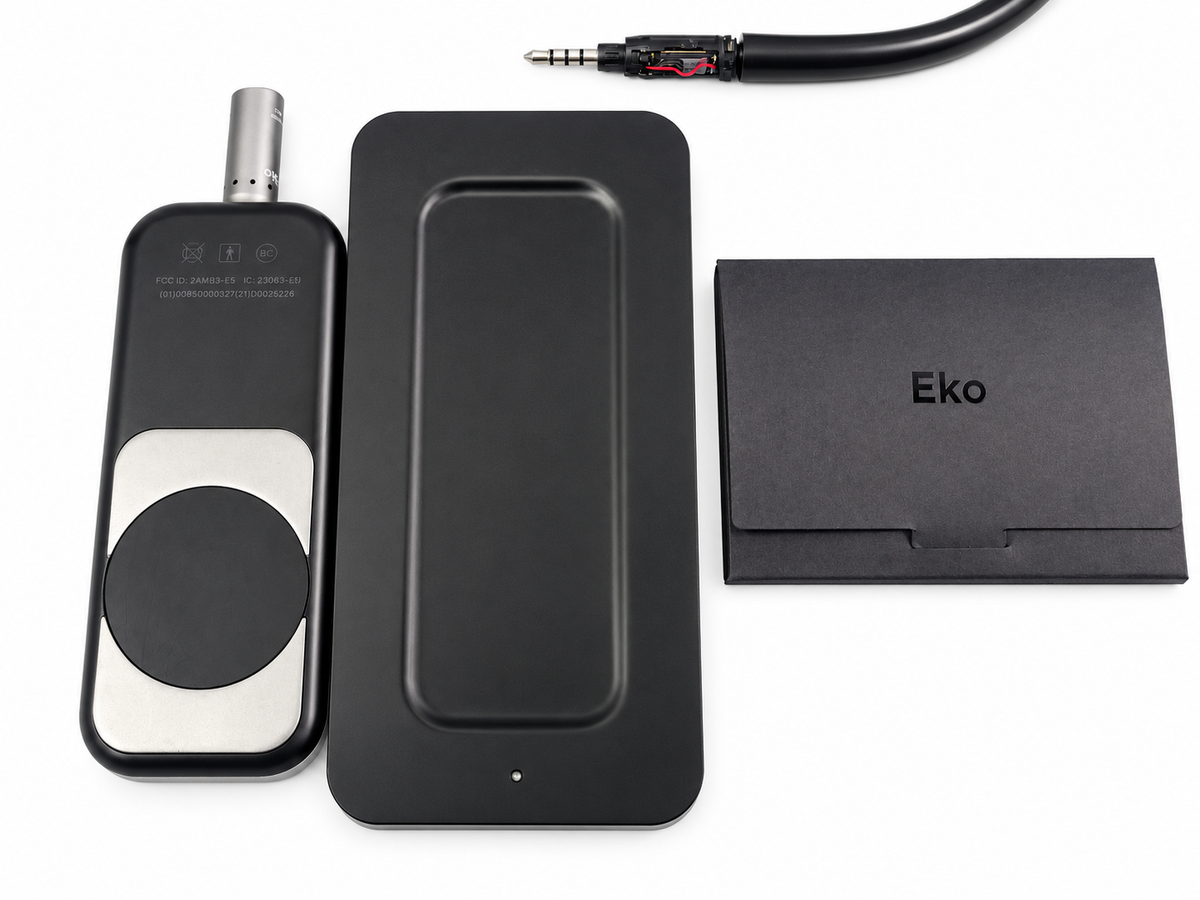 Eko Duo Portable ECG + Digital Stethoscope With Wireless Charger & Earpieces