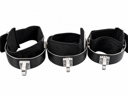 Lot of 3 Carbon Fiber Surgical Positioning Cuffs With Clevis Mounts 6R 7L 6L