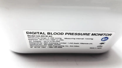 A&D Medical Life Source UA-651W-AC Deluxe Blood Pressure Monitor Full Kit Blood Pressure Monitor, second-hand product photo 6