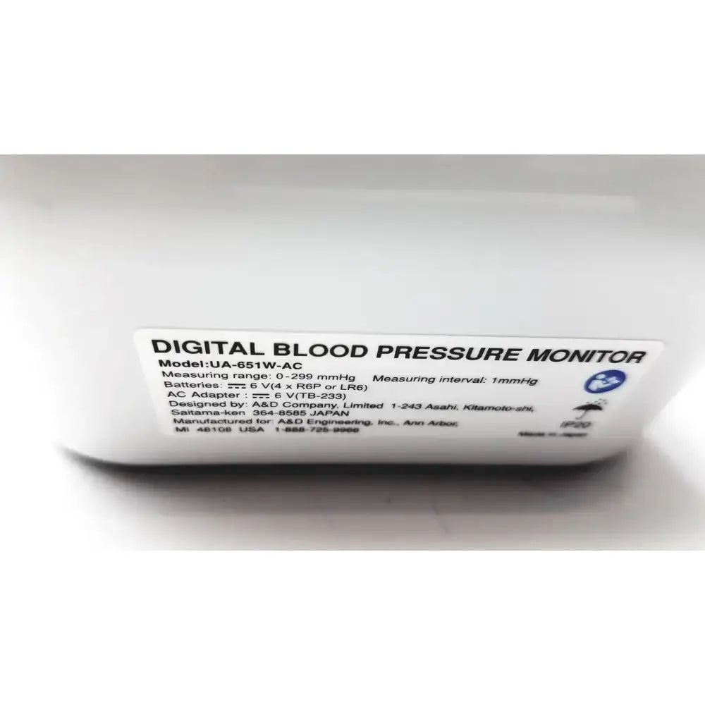A&D Medical Life Source UA-651W-AC Deluxe Blood Pressure Monitor Full Kit Blood Pressure Monitor, second-hand product photo 6