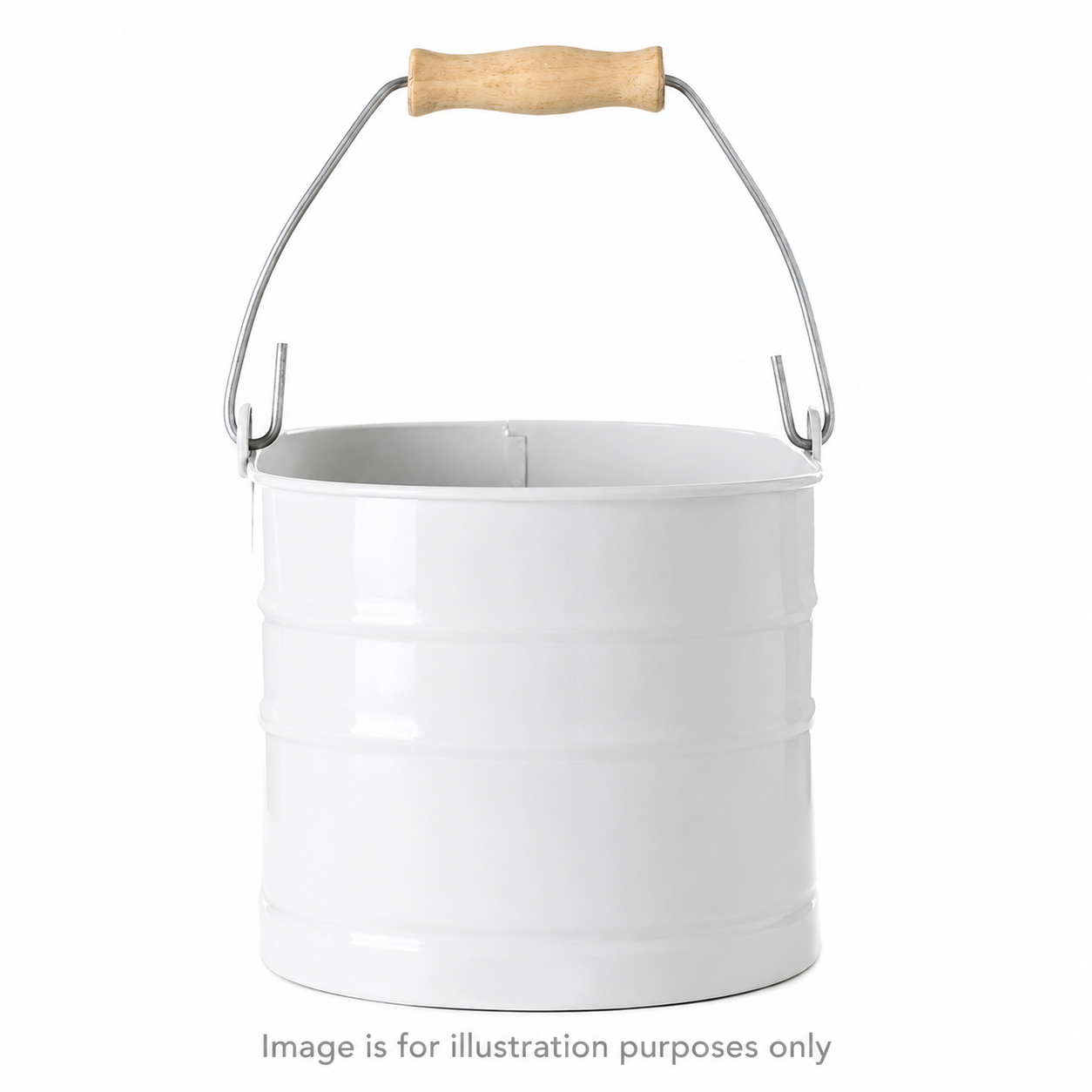 Powder-Coated Steel Utility Caddy with Wood Handle