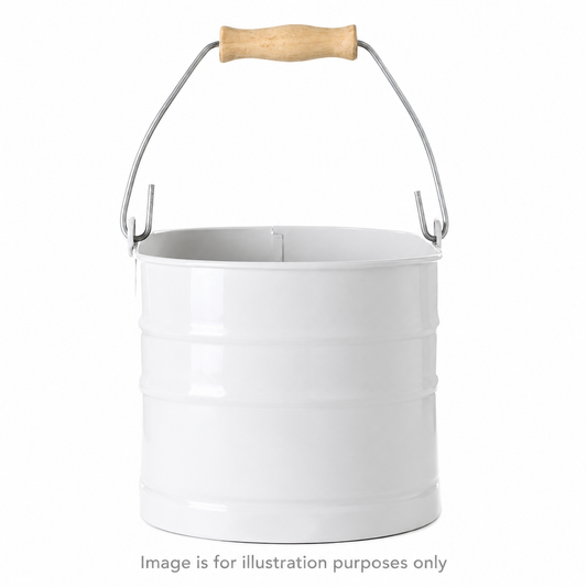 Powder-Coated Steel Utility Caddy with Wood Handle