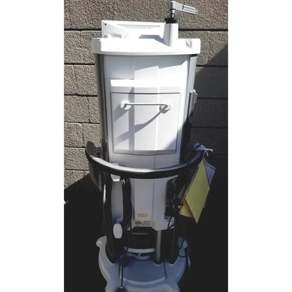 White medical-grade cart with sturdy handle and integrated storage for abbott whitestar signature phacoemulsification system