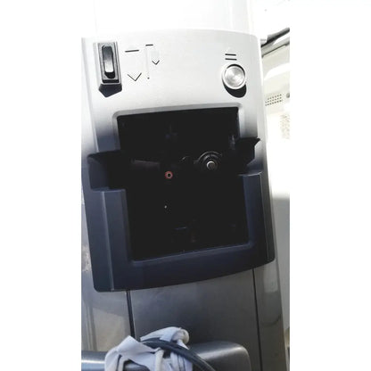 Silver and black plastic water dispenser with circular button for abbott whitestar signature phacoemulsification system