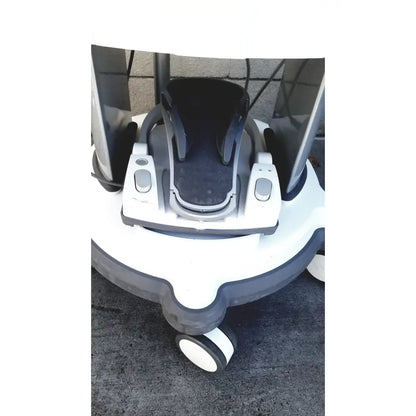 White and gray wheeled medical cart with black footrest for abbott whitestar signature phacoemulsification system