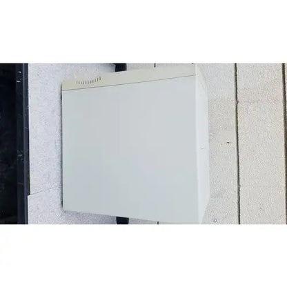 Off-white rectangular outdoor utility box with vented top edge for abi prism 7000 sequence detection reuse medical device