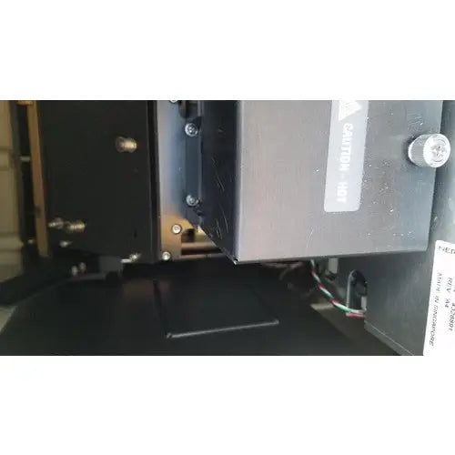 Black metal abi prism 7000 sequence detection system component with silver warning label and adjustment knob for reuse medical use