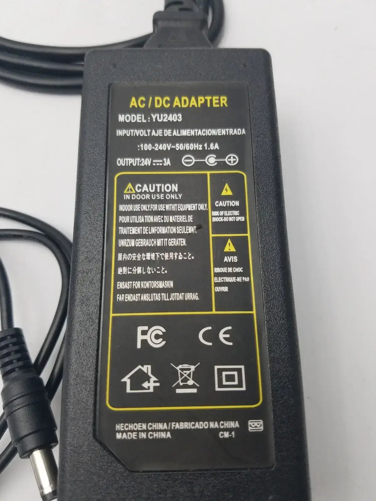 Generic AC/DC Adapter Model:YU0510 (100-240V-50/60Hz 1.6A) AC/DC Power Adapter, second-hand product photo 5