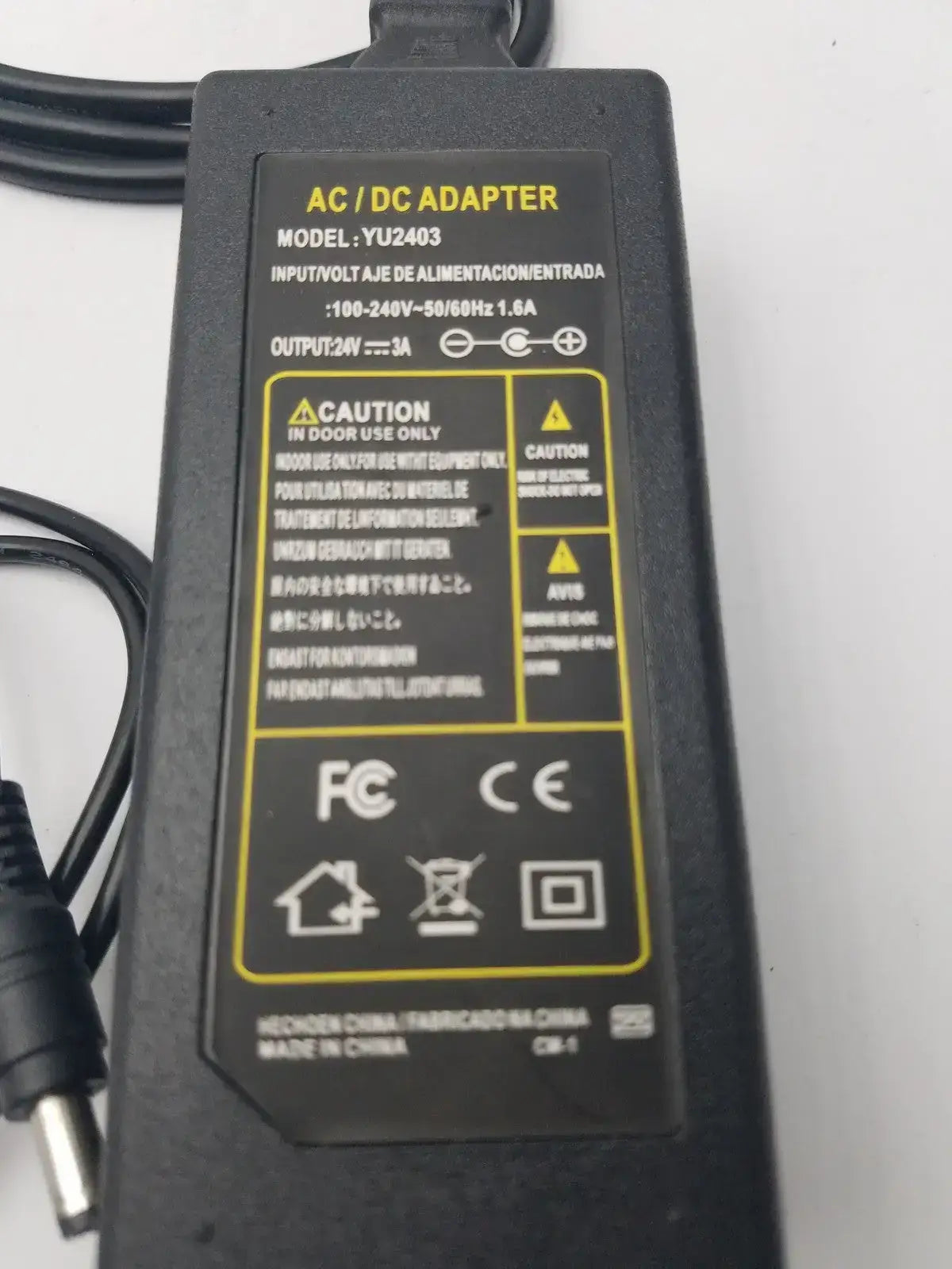 Generic AC/DC Adapter Model:YU0510 (100-240V-50/60Hz 1.6A) AC/DC Power Adapter, second-hand product photo 4