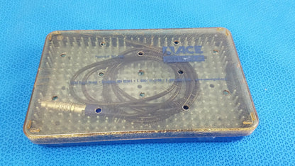 Clear plastic ace surgical sterilization tray with multiple holes for organizing multigen radiofrequency probe tools