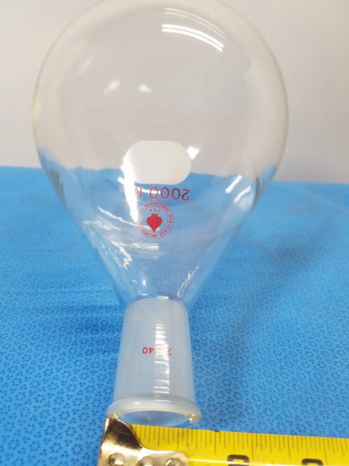 Ace Glass 2000 mL Heavy Wall Rotary Evaporating Recovery Flask – Borosilicate Rotary Evaporating Recovery Flask, second-hand product photo 4