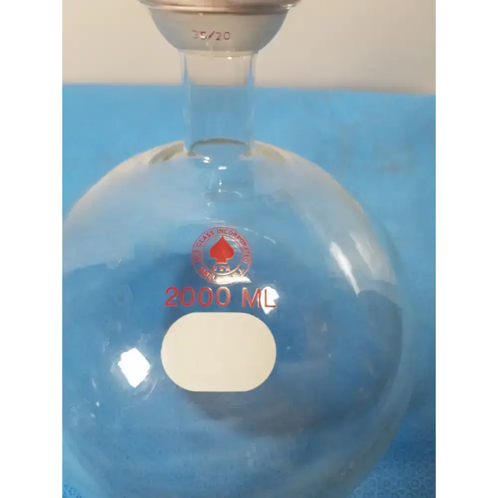 ACE Glass 2000 mL Round Bottom Boiling Flask – Short Neck Borosilicate Round Bottom Boiling Flask, second-hand product photo 3
