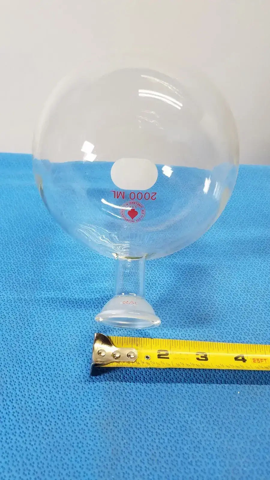 ACE GLASS 2000ML Round Bottom 20L Reaction Flask 35/20 Joint - Borosilicate Laboratory Glassware, second-hand product photo 1
