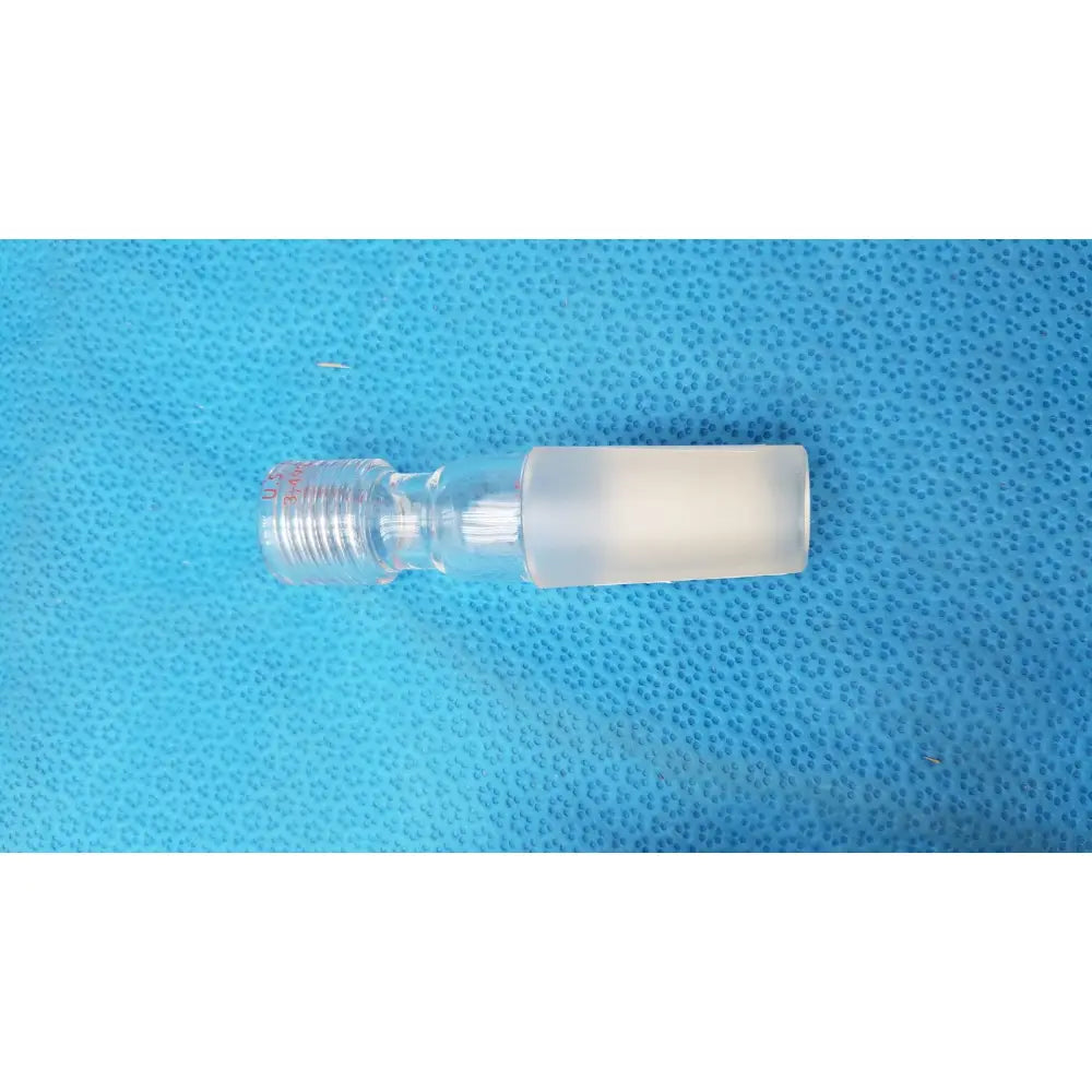 Clear glass ace glass 24/40 joint mini ace-thred thermometer adapter with frosted joint and threaded metallic end