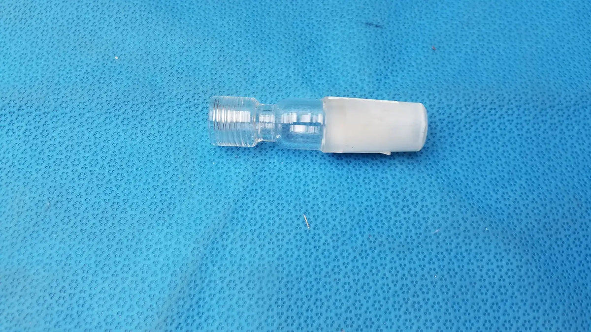 Clear plastic ace glass thermometer adapter with white foam tip for ace-thred 24/40 laboratory use