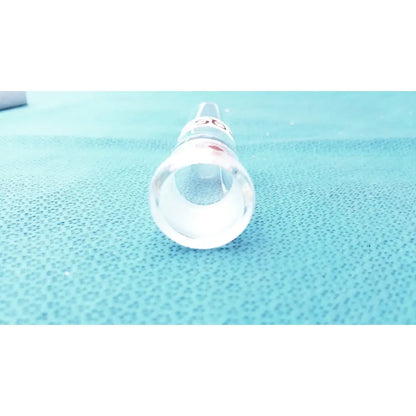 Clear glass laboratory pipette with red numerical calibration featuring ace glass outer member 24/25 ground glass joint