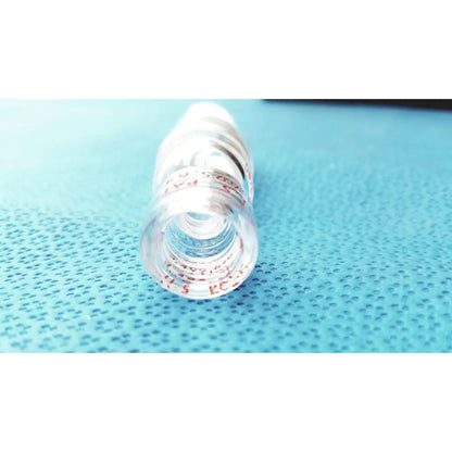 Clear glass ace glass thermometer adapter vial with red printed markings and 24/40 inner joint mini thread design