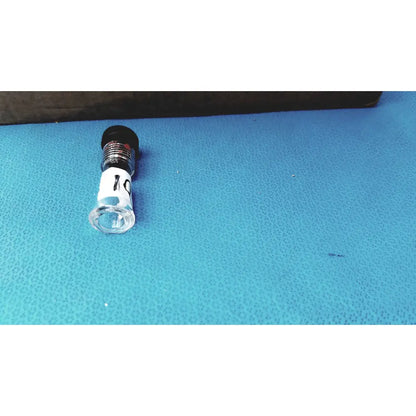Clear glass vial with black cap and white label 10 used as an inlet adapter midi for ace glass ace-thred straight connecting inlet