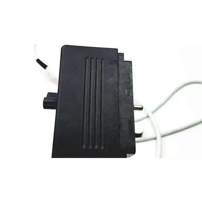 Black plastic adapter with vertical ridges and pin for acoustic imaging aia04021 50 mhz reuse medical device