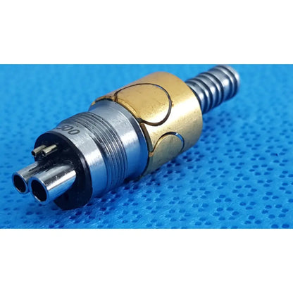 Adapter for w&h lw-style air high-speed handpieces in gold and silver metallic with threaded connections