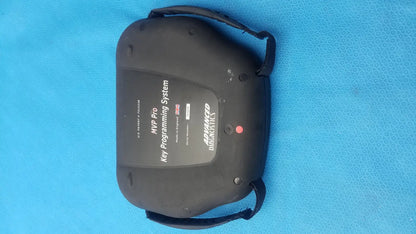 Black plastic advanced diagnostiics mvp pro key programming system with carrying strap and red power indicator light