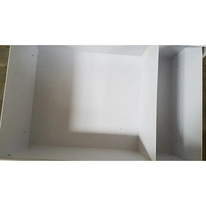 White rectangular storage box with smooth painted interior and mounting holes for advanced sterilization products sterrad nx sterilizer