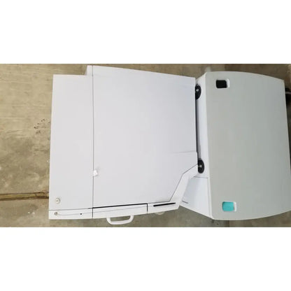 White advanced sterilization products sterrad nx sterilizer with sleek modern design and black wheels for mobility