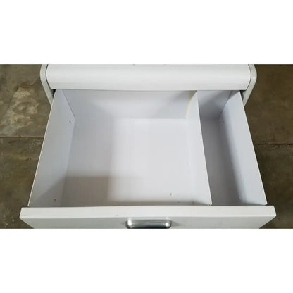 White plastic drawer with silver metal handle and internal divider for advanced sterilization products sterrad nx sterilizer