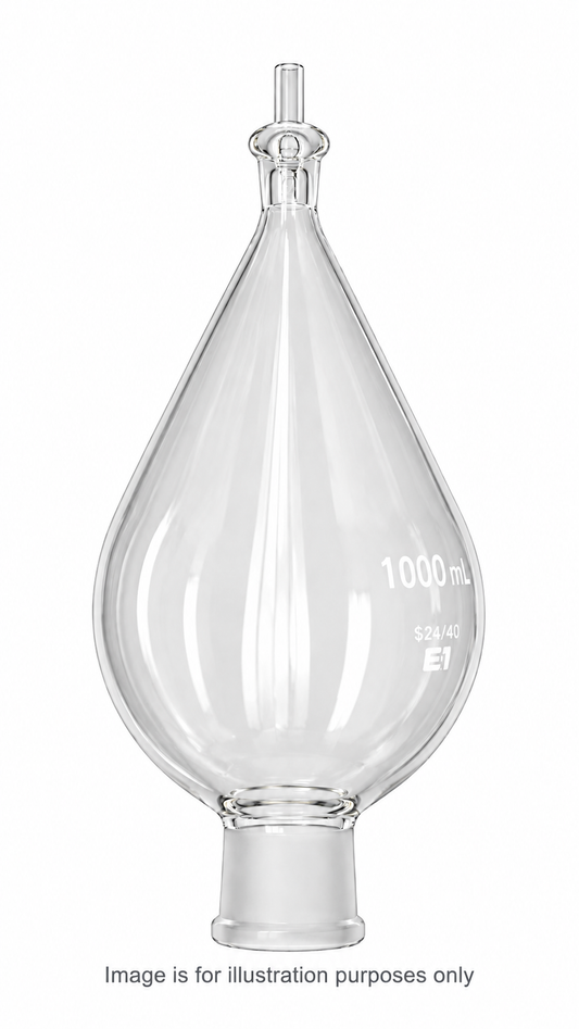 1000mL KIMAX Separatory Funnel Glass Pear Shape with PTFE Stopcock & Glass