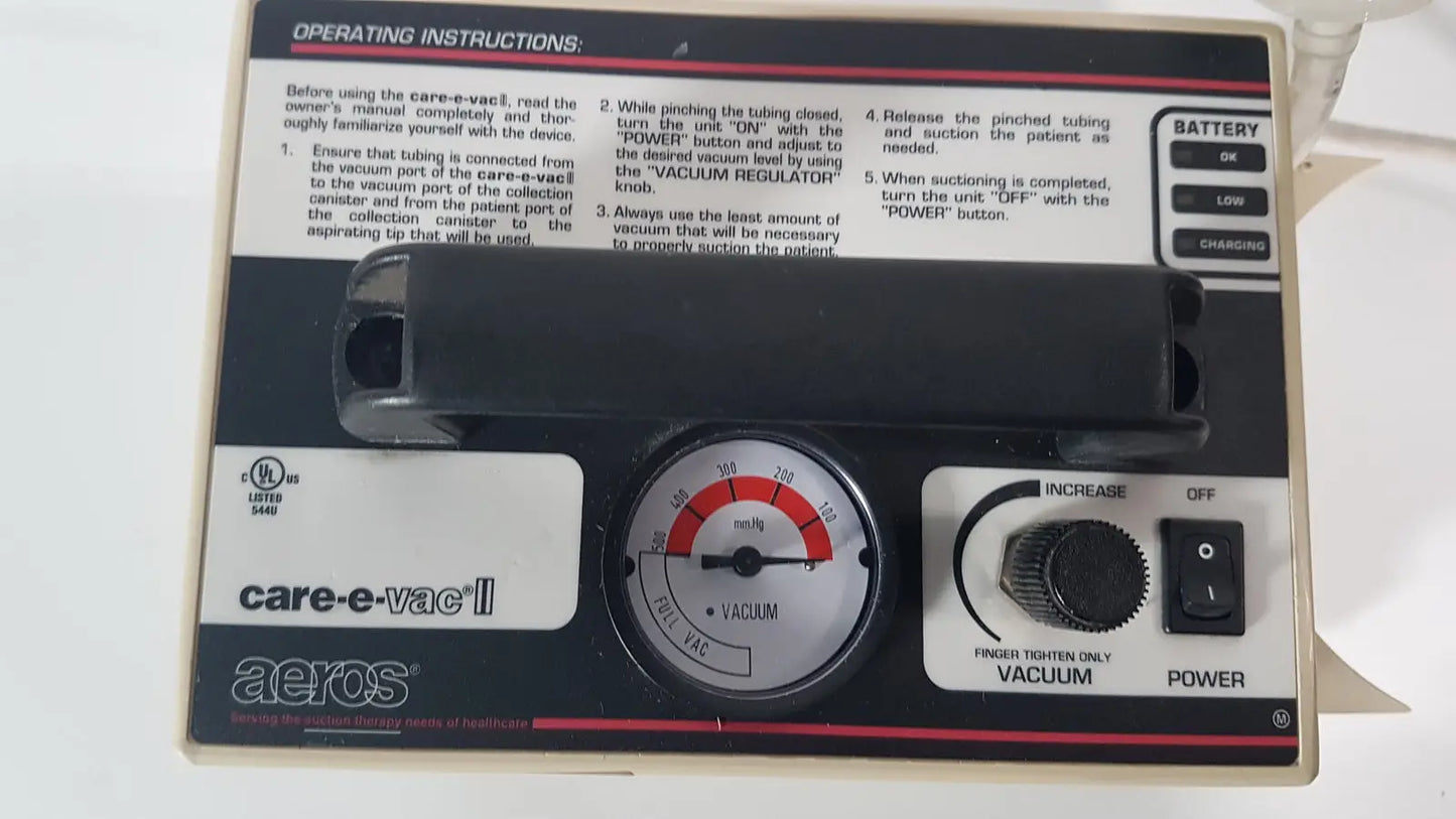 Aeros Care-E-Vac II Portable Suctiion Unit Portable Suction Unit, as-is (for parts) product photo 1