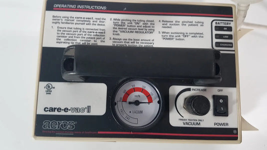 Aeros Care-E-Vac II Portable Suctiion Unit Portable Suction Unit, as-is (for parts) product photo 1